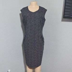 TravelSmith Black Speckled Sleeveless Midi Dress Size 12
